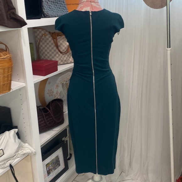 Zara Forest Green Pencil Skirt Dress Size S - Picture 4 of 6